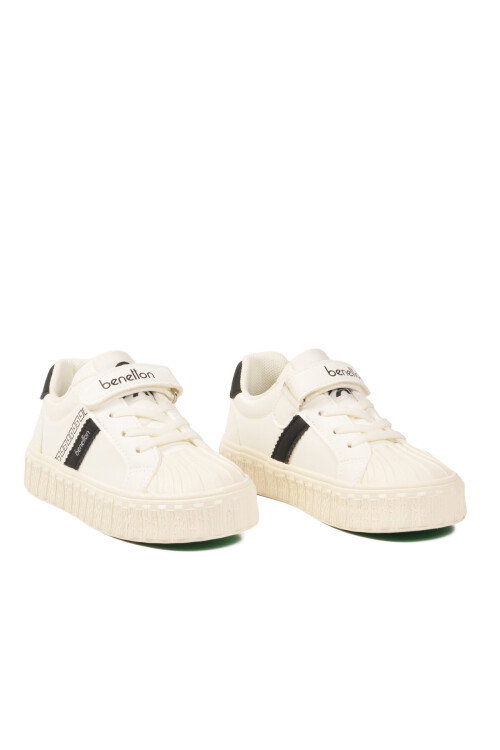 Beyaz Cırtlı Bağcıklı Unisex Çocuk Spor Ayakkabı BNI-11558 P