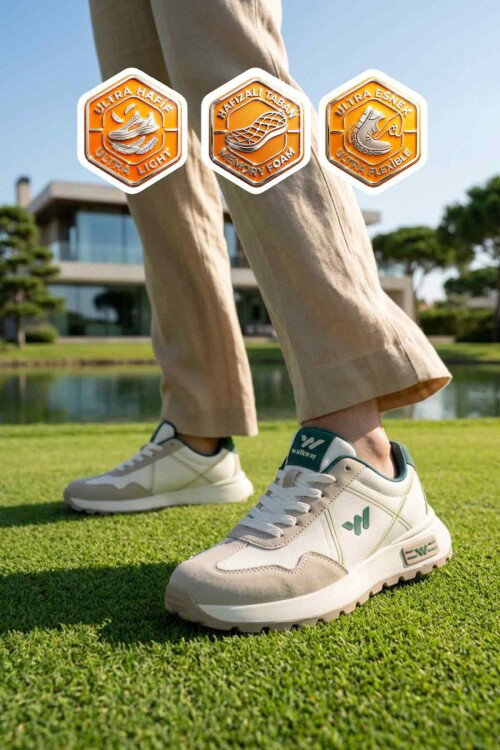 Beyaz Hafızalı Taban Hafif Esnek Unisex Spor Ayakkabı Muveon G