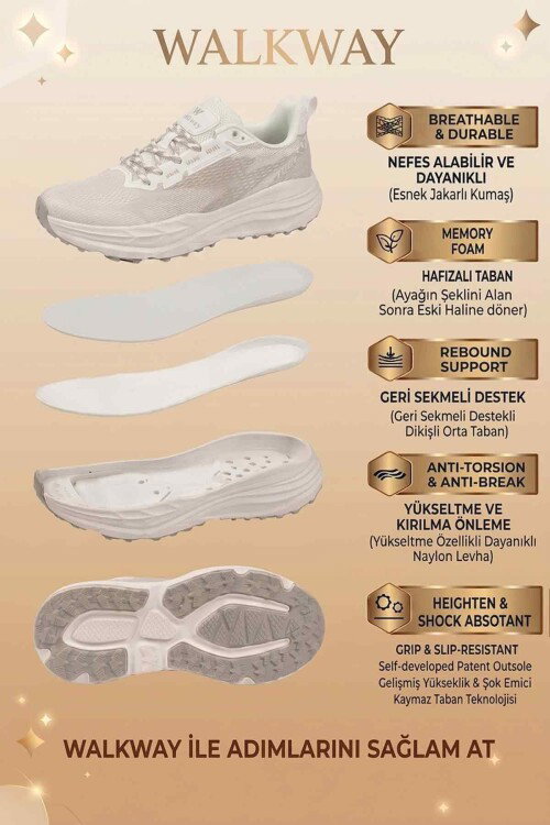 Beyaz Gümüş Fileli Hafif Esnek Hafızalı Taban Erkek Spor Ayakkabı Flexion M