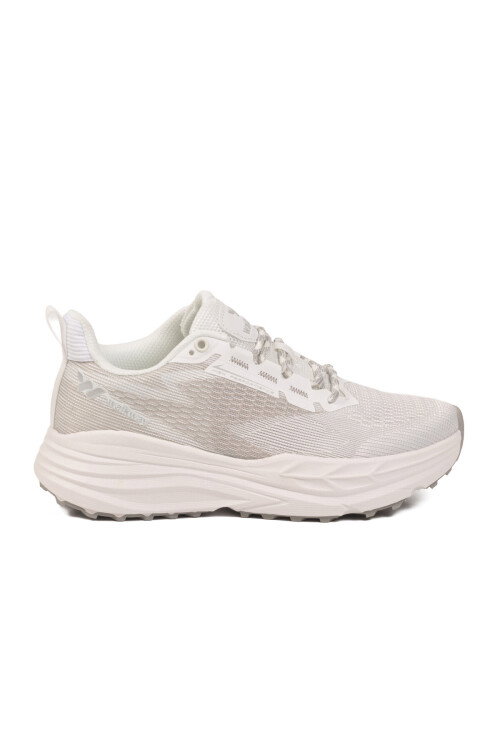 Beyaz Gümüş Fileli Hafif Esnek Hafızalı Taban Unisex Spor Ayakkabı Flexion G