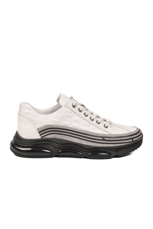 Beyaz Hakiki Deri Erkek Casual Ayakkabı 6900 M