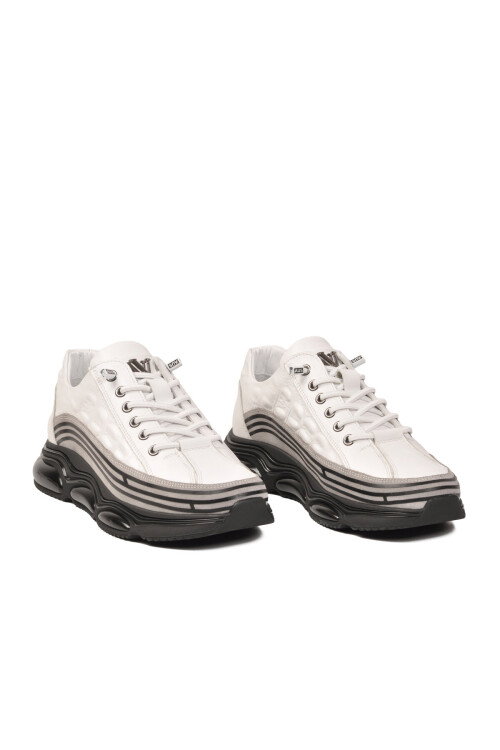 Beyaz Hakiki Deri Erkek Casual Ayakkabı 6900 M