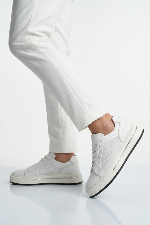 Beyaz Hakiki Deri Erkek Casual Ayakkabı 6Y3334-8086 M