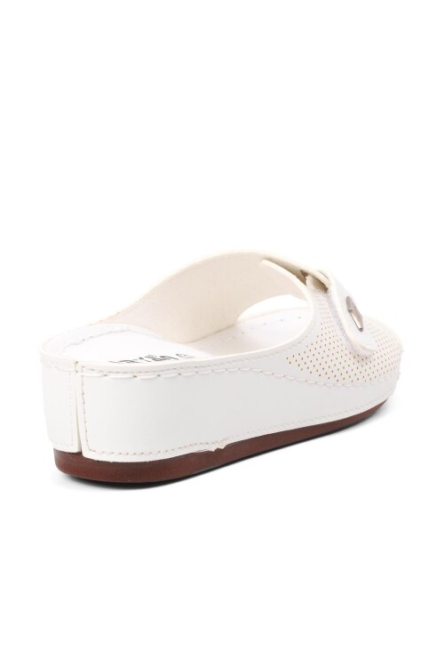White Womens Slippers 09-701 Z