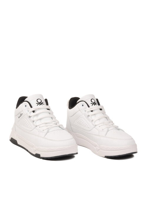Beyaz Bağcıklı Bilek Boy Erkek Sneaker BNI-11196 M