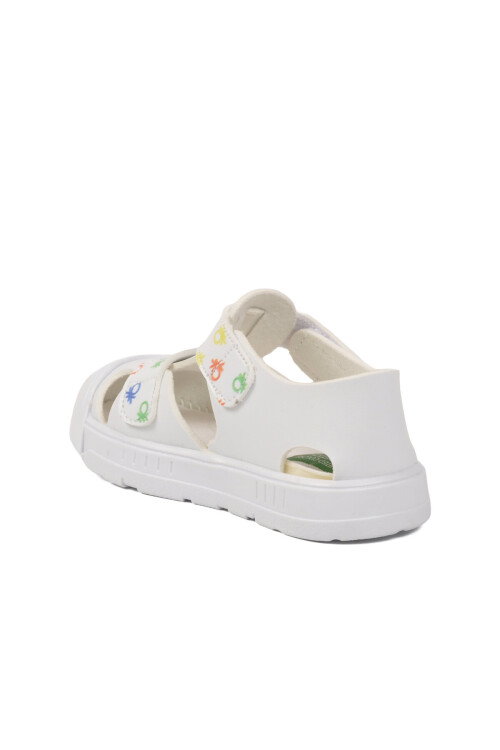 Beyaz Cırtlı Hafif Bebek Sandalet BN-1407 B