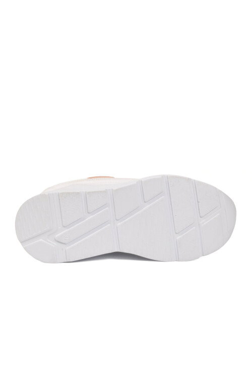 White Powder Thick Sole Lace-Up Womens Sneakers 051 G