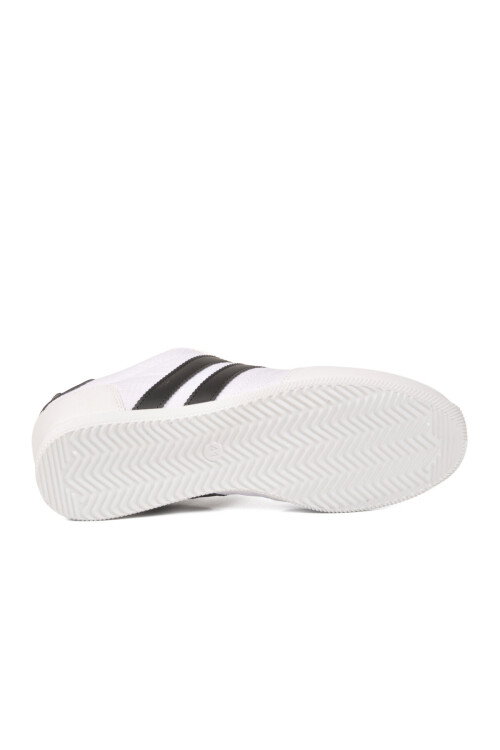 Beyaz Siyah Bağcıklı Hafif Esnek Erkek Spor Ayakkabı BST-2086 M