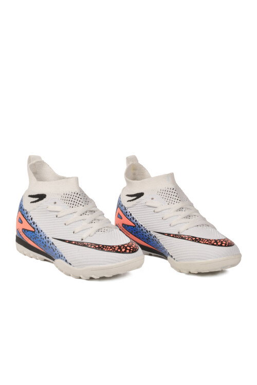 Beyaz Siyah Bilekten Çoraplı Çocuk Halı Saha Ayakkabısı 610 Süperfly F-P