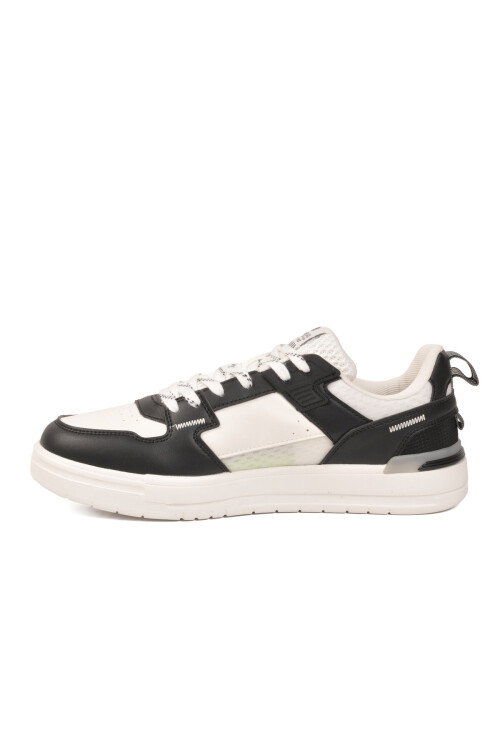 Beyaz Siyah Bağcıklı Hafif Esnek Erkek Sneaker Soprano 101 25205 M