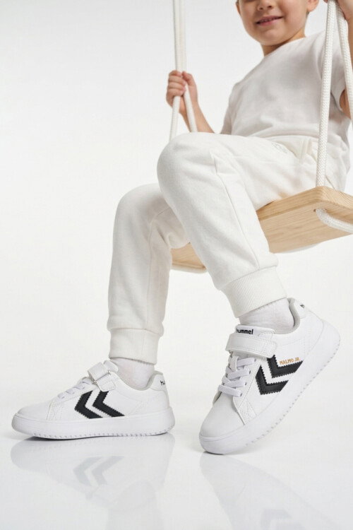 Beyaz Siyah Cırtlı Hafif Cilt Unisex Çocuk Spor Ayakkabı 900869 Hml Malmo Jr