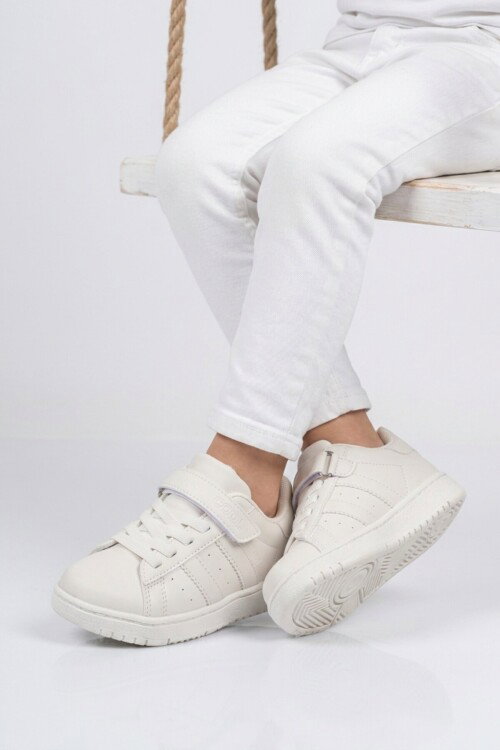 Beyaz Cırtlı Hafif Erkek Çocuk Sneaker Cooper F