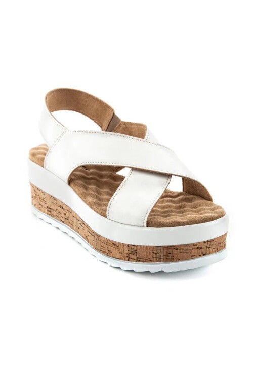 Beyaz Kadın Topuklu Sandalet 34211 Yangi Z