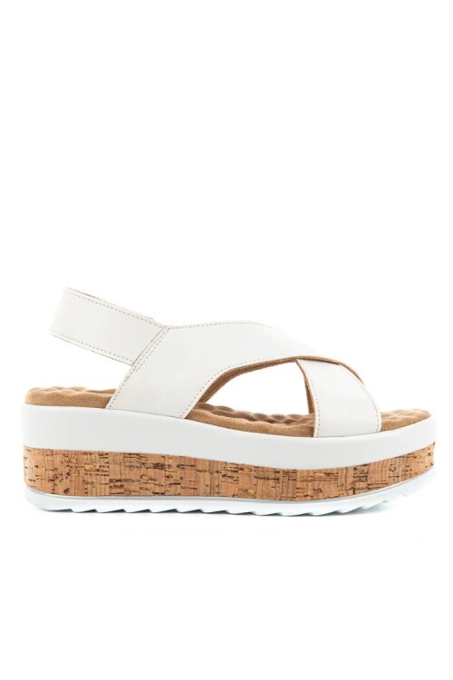 Beyaz Kadın Topuklu Sandalet 34211 Yangi Z