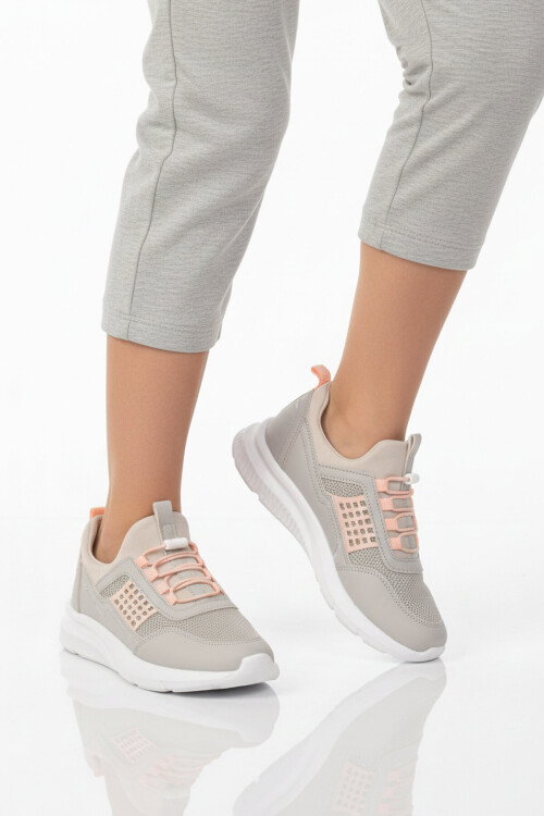 Buz Pudra Fileli Hafif Esnek Kız Çocuk Spor Ayakkabı Motano F