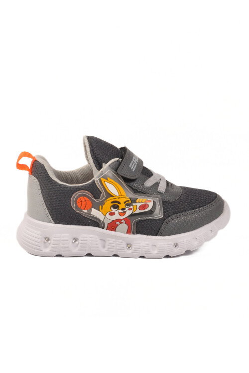Füme Cırtlı Işıklı Hafif Unisex Çocuk Spor Ayakkabı 1015 P