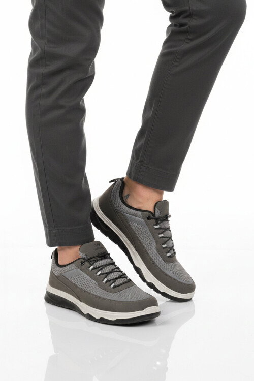 Füme Fileli Hafif Esnek Hava Alabilen Erkek Spor Ayakkabı Elvara M