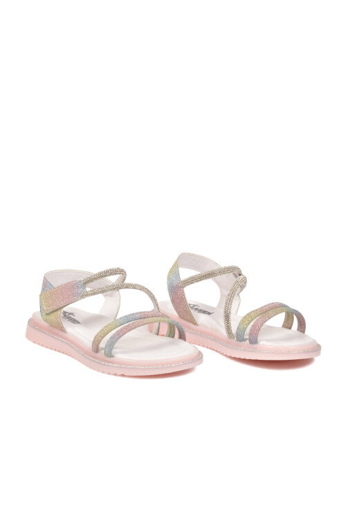 Gökkuşağı Cırtlı Hafif Ortopedik Kız Çocuk Sandalet 26A94 F