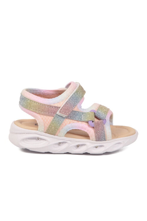 Renkli Cırtlı Işıklı Bebek Sandalet Pamela B