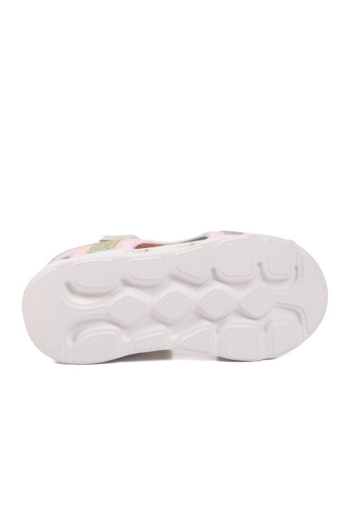 Renkli Cırtlı Işıklı Yumuşak Taban Kız Çocuk Sandalet Pamela P