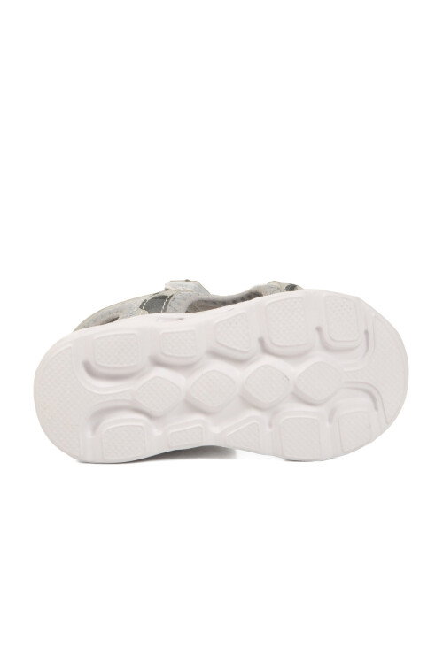 Gri Cırtlı Işıklı Hafif Bebek Sandalet Sage B