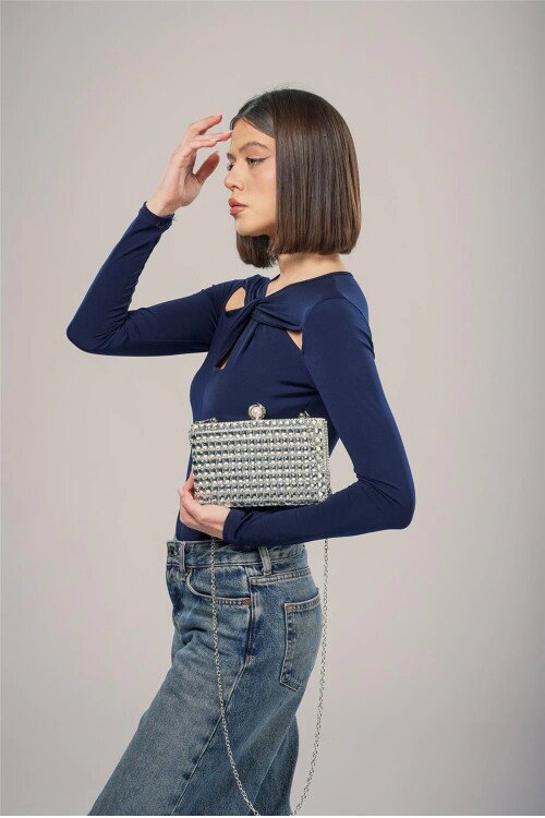 Gümüş Kadın Omuz Askılı El Çantası 17874