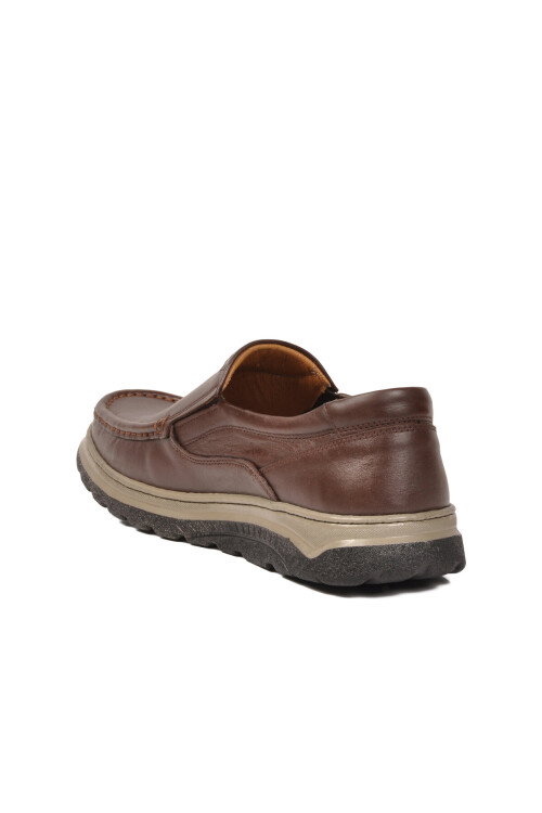 Kahve Bej Hakiki Deri Erkek Casual Ayakkabı 023 M