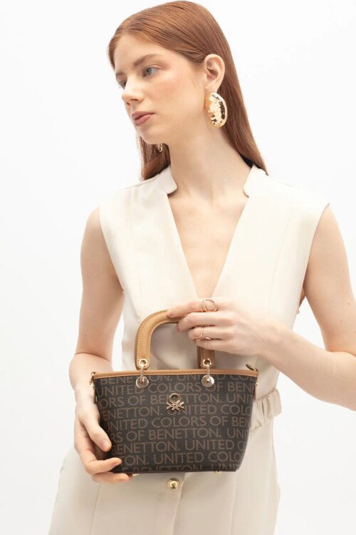 Kahve-Camel Kadın Omuz Çantası BNT-1859