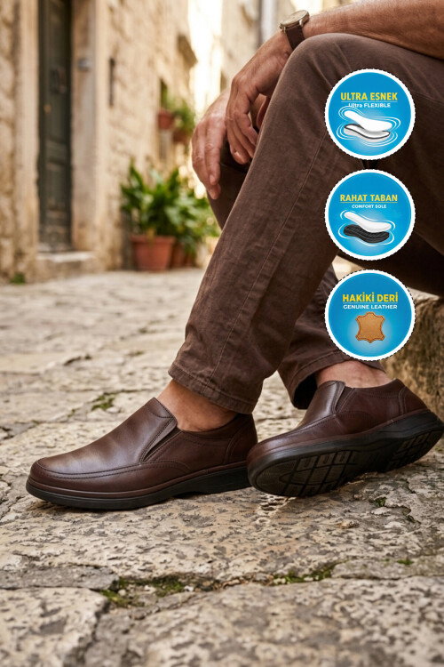 Kahve Hakiki Deri Erkek Casual Ayakkabı 216 M