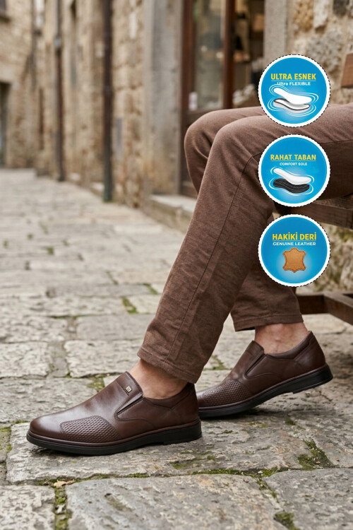 Kahve Hakiki Deri Erkek Casual Ayakkabı 320 M