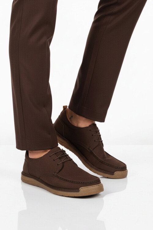 Kahve Nubuk Hakiki Deri Erkek Casual Ayakkabı 62401 M