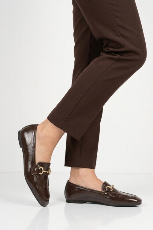 Kahve Rugan Kadın Hafif Casual Ayakkabı K-311 Z