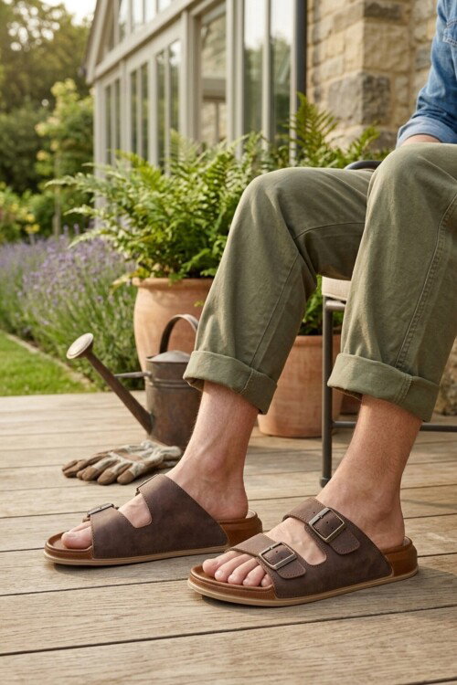 Kahve Yumuşak Taban Hafif Anatomik Erkek Terlik 305-2002 M