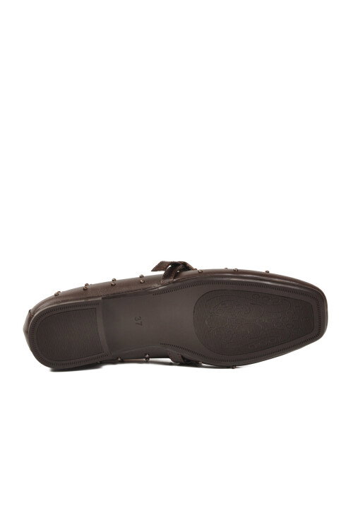 Kahve Kemerli Hafif Kadın Babet Ayakkabı 351080 Z