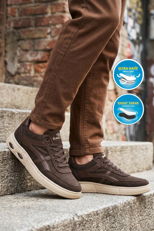 Kahve Keten Hafif Esnek Erkek Casual Ayakkabı 2308 M