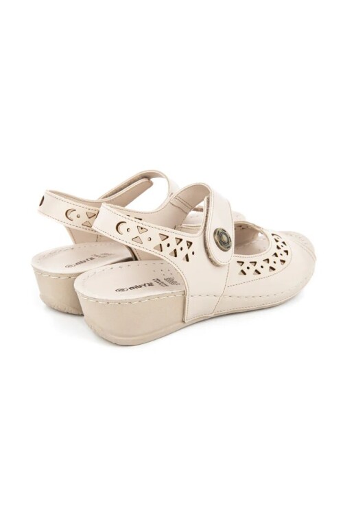 Krem Kadın Topuklu Sandalet 31130 Terra Z