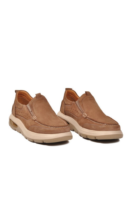 Kum Nubuk Siyah Hakiki Deri Ortopedik Casual Ayakkabı 255301 M