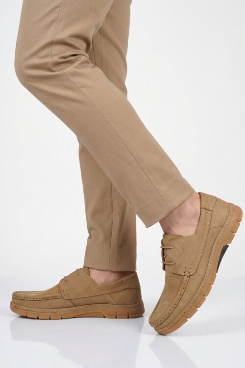 Kum Nubuk Hakiki Deri Erkek Casual Ayakkabı 6Y3318-179 M