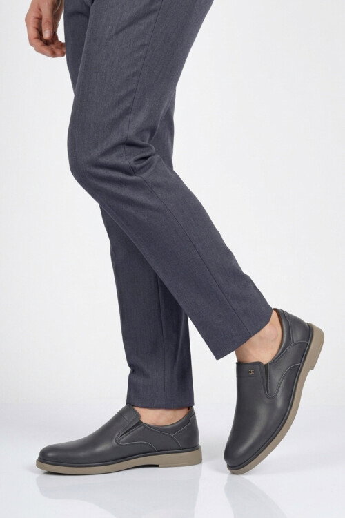 Lacivert Bej Hakiki Deri Erkek Casual Ayakkabı 329 M