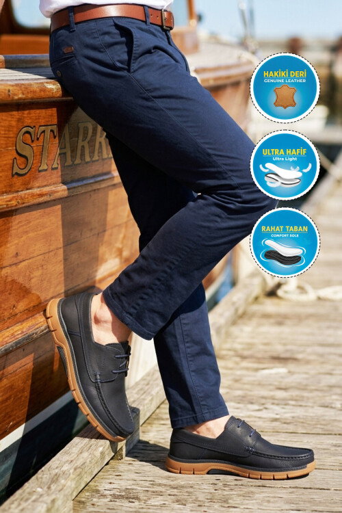 Lacivert Nubuk Hakiki Deri Erkek Casual Ayakkabı 6Y3318-179 M