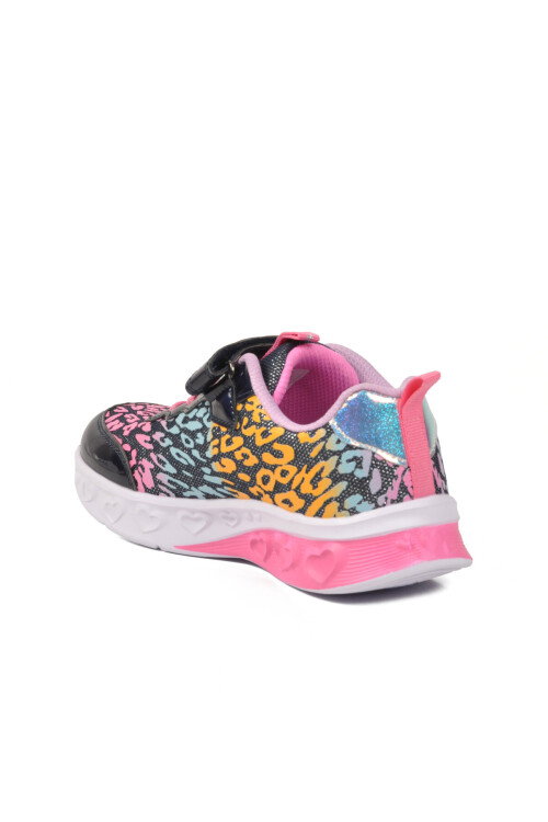 Lacivert Cırtlı Işıklı Hafif Kız Çocuk Spor Ayakkabı BNI-10181 F