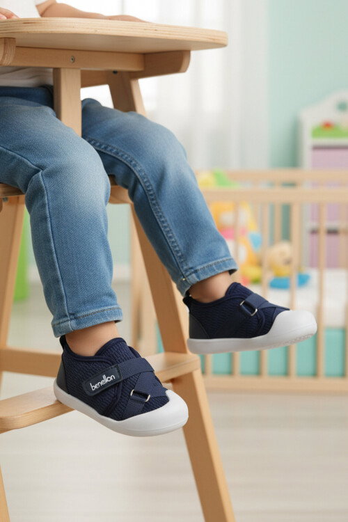 Lacivert Cırtlı Hafif Bebek Günlük Ayakkabı BN-1254 B