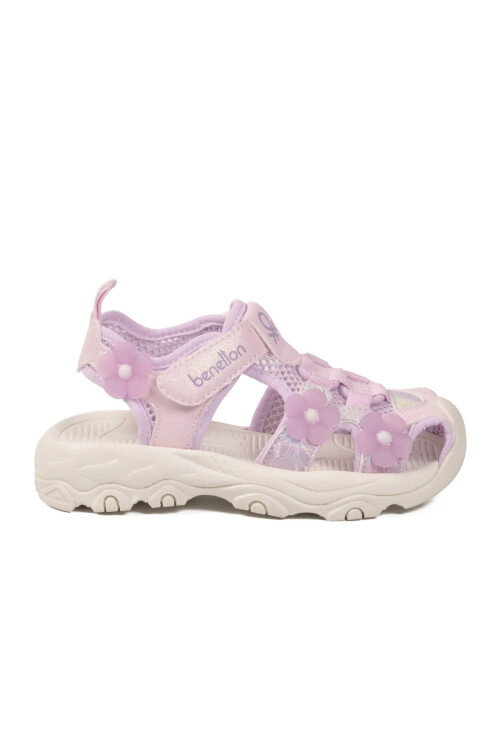 Lila Cırtlı Hafif Kız Çocuk Sandalet BNI-11408 P