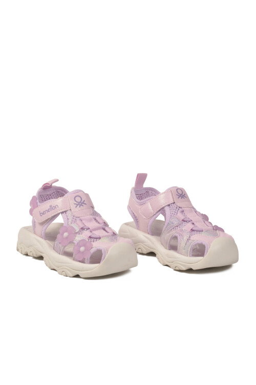 Lila Cırtlı Hafif Kız Çocuk Sandalet BNI-11408 P