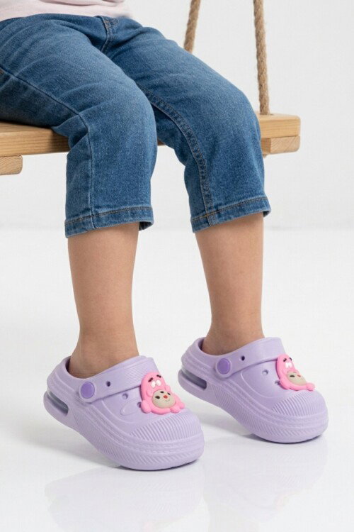 Lila Eva Hafif Esnek Kız Çocuk Sabo Terlik 2316 B-P