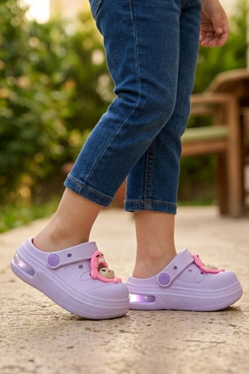 Lila Eva Hafif Esnek Kız Çocuk Sabo Terlik 2316 B-P