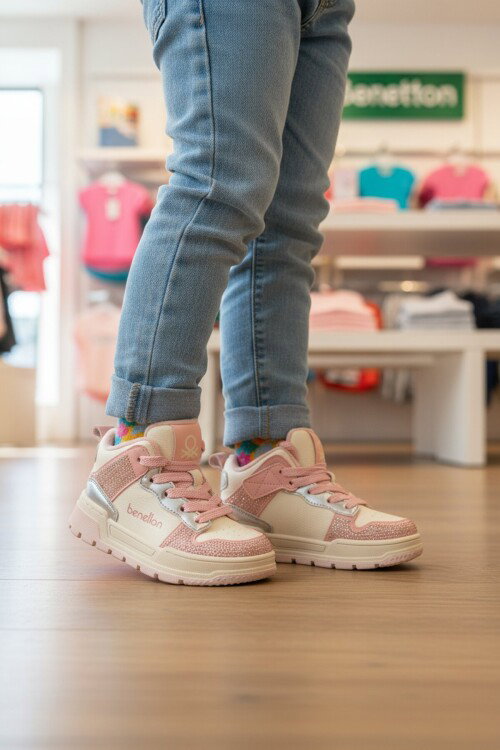 Pembe Bilek Boy Hafif Bağcıklı Kız Çocuk Spor Ayakkabı BN-12038 P