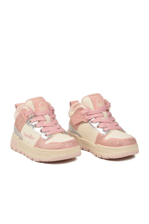 Pembe Bilek Boy Hafif Bağcıklı Kız Çocuk Spor Ayakkabı BN-12038 P