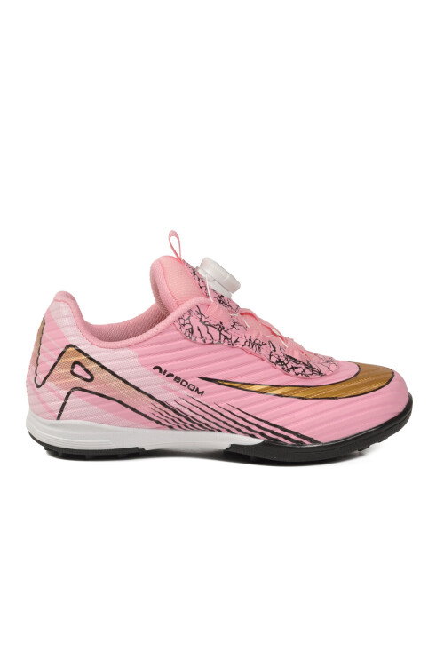 Pembe Siyah Misina Bağcıklı Çocuk Halı Saha Ayakkabı 620 F