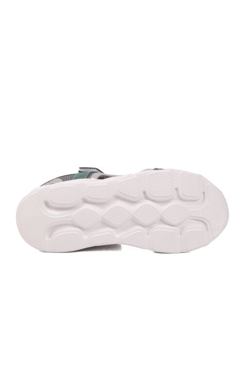 Petrol Mavisi Cırtlı Işıklı Hafif Unisex Çocuk Sandalet Sage F